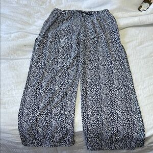 Navy and White Patterned Pants